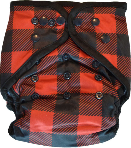 Layla Mae All in One Cloth Diapers One Size Adjustable AIO (Buffalo Plaid)