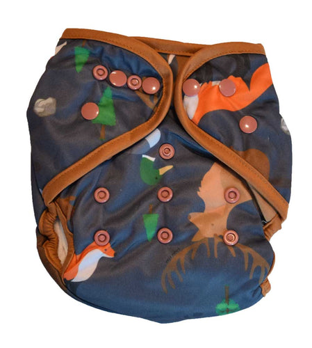 Layla Mae All in One Cloth Diapers One Size Adjustable AIO (Forest Animals)