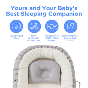 Baby Lounger for Newborn - Portable Baby Nest Bed for Cosleeping